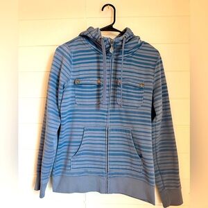VOLCOM zip and snap striped hoodie